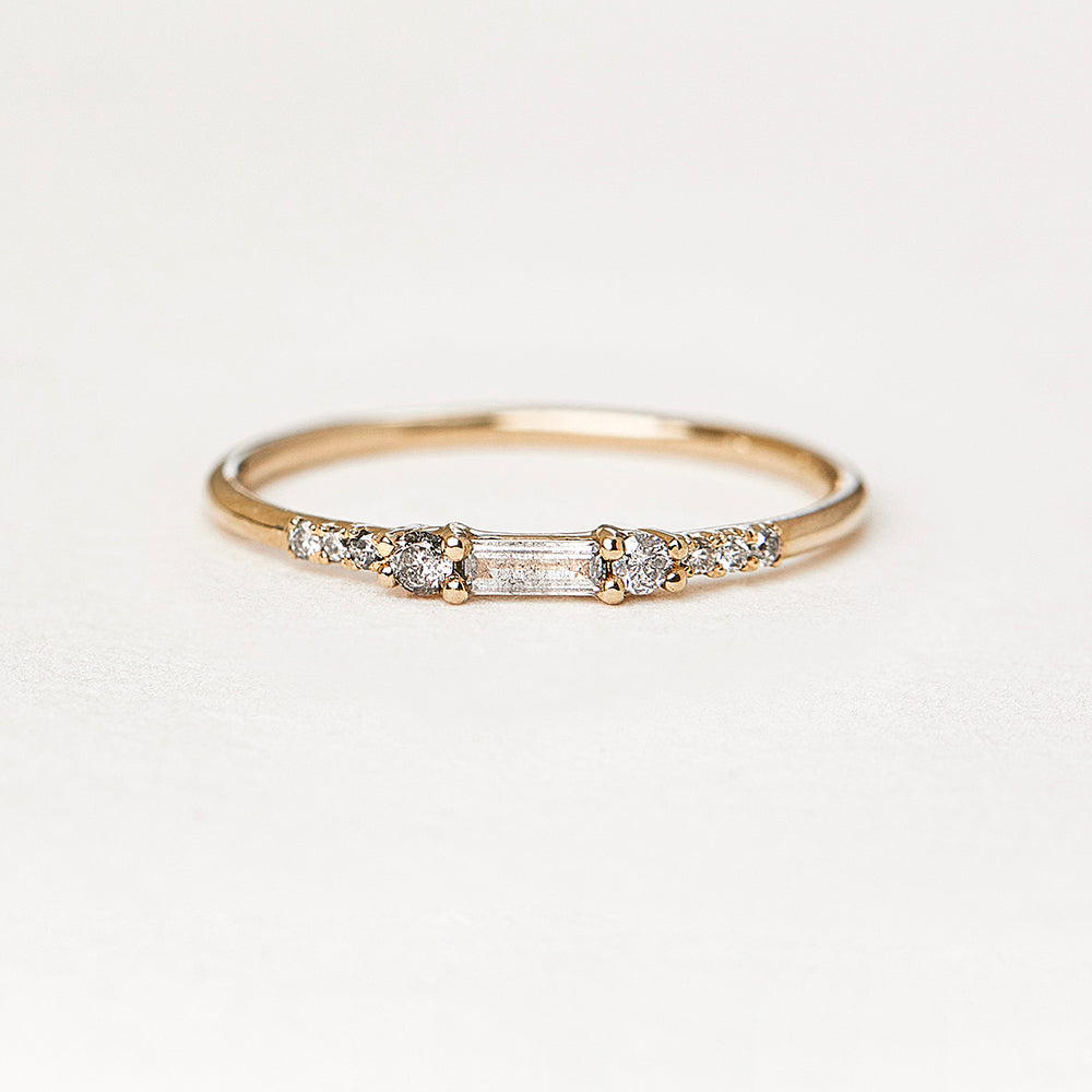 Halo Diamond Ring - 0,19ct Salt & Pepper Diamonds