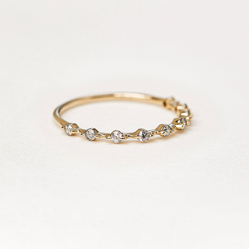 Floating Diamonds Ring - 0.18ct Salt & Pepper Diamonds