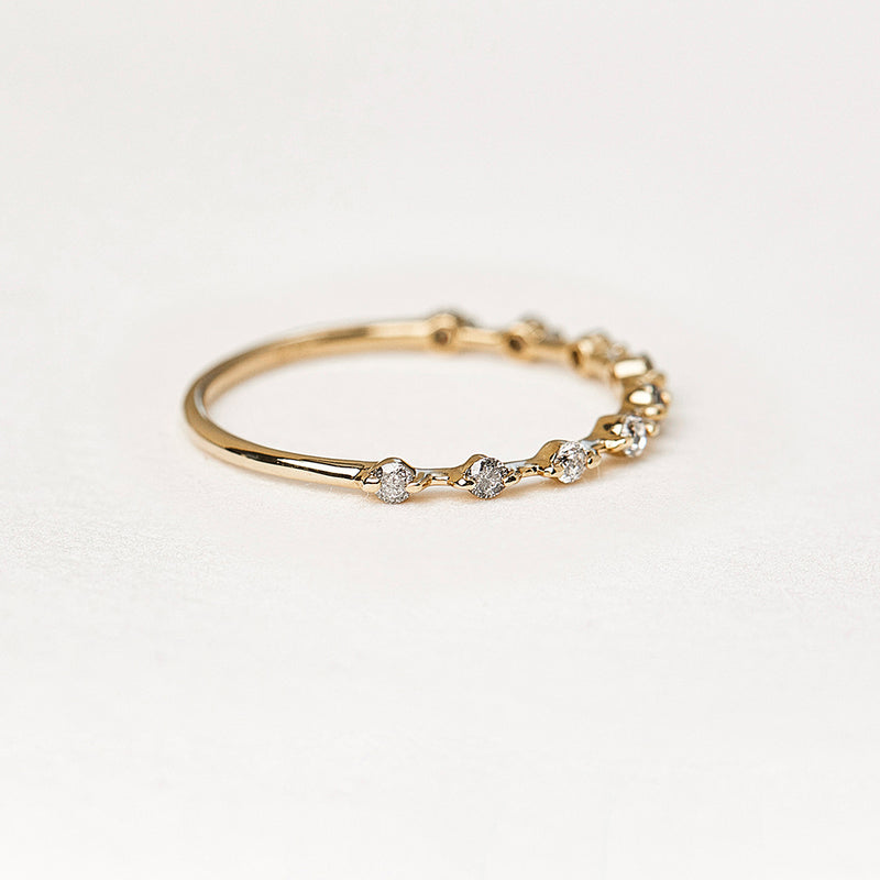 Floating Diamonds Ring - 0.18ct Salt & Pepper Diamonds