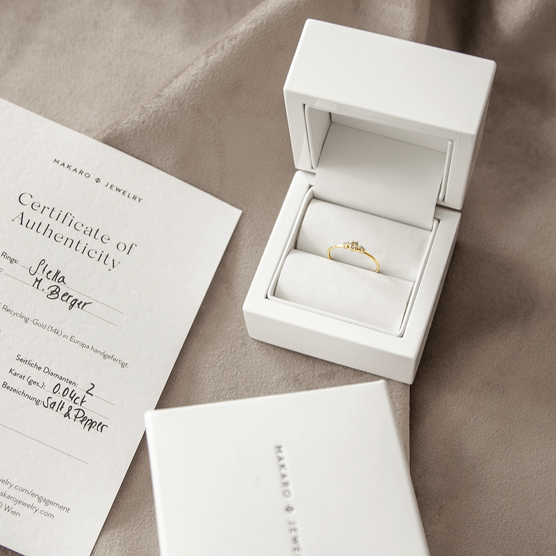 Floating Diamonds Ring - 0.18ct Salt & Pepper Diamonds