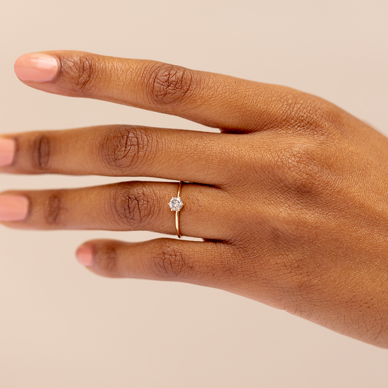 Solitary Diamond Ring - 0.35ct Salt & Pepper Diamond