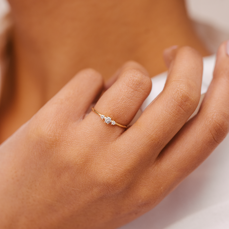 Stella Diamond Ring - 0.14ct Salt & Pepper Diamonds